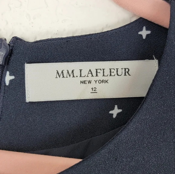 MM. Lafleur Jack Star Jane Midi Dress Sleeveless Navy And White 12 - Picture 5 of 7